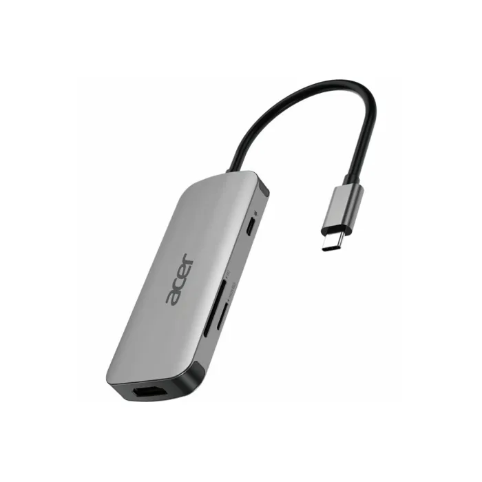 USB-C hub ACER.018, 7-σε-1, HDMI 4K στα 60 Hz, 3x USB-A 3.2 Gen 1, SD και microSD, Power Delivery έως 100 W κύρια εικόνα