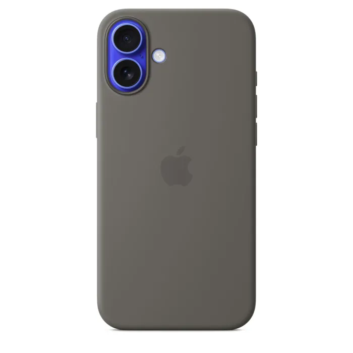 Apple силиконов калъф с MagSafe за iPhone 16 Plus Stone Gray