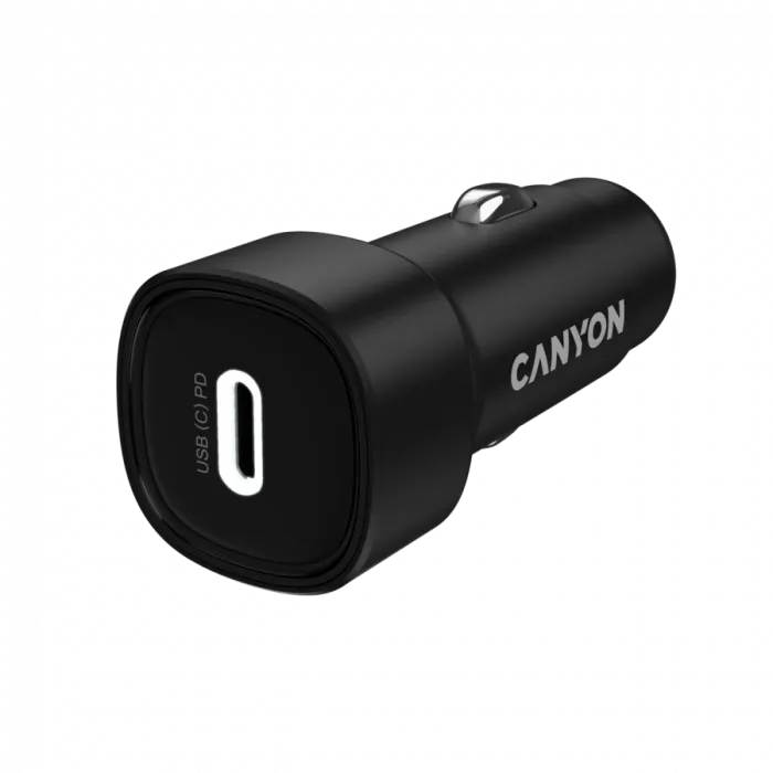 Автомобилно зарядно Canyon OnDrive 30, USB-C, 30W, черно