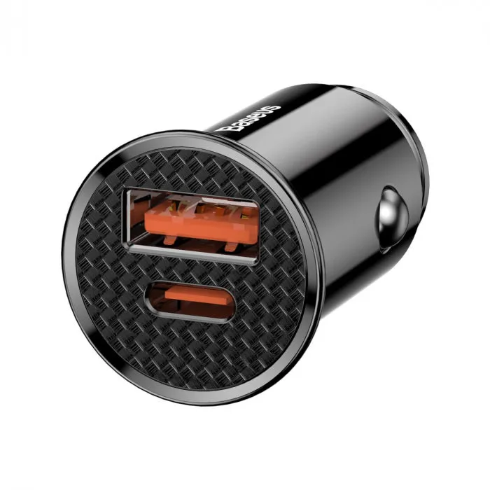 Φορτιστής αυτοκινήτου Baseus Circular PPS 30W – USB-C + USB-A, μαύρος