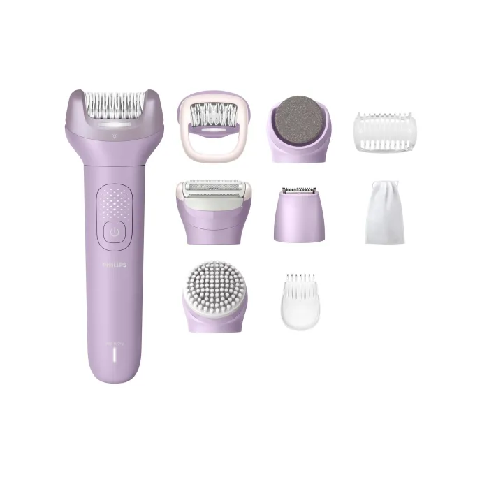 Ασύρματη αποτριχωτική συσκευή Philips BRE728/00, Series 9000, για στεγνή και υγρή χρήση, 2 ταχύτητες, έως 60 λεπτά αυτονομία, LED φωτισμός, 9 εξαρτήματα