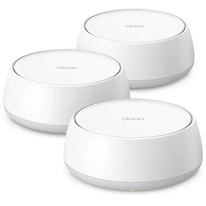 Σύστημα mesh Wi‑Fi 7 TP-LINK Deco BE22 (3-pack), BE3600, έως 3600 Mbps, 2 × 1 GbE ανά συσκευή, AI-Driven Mesh