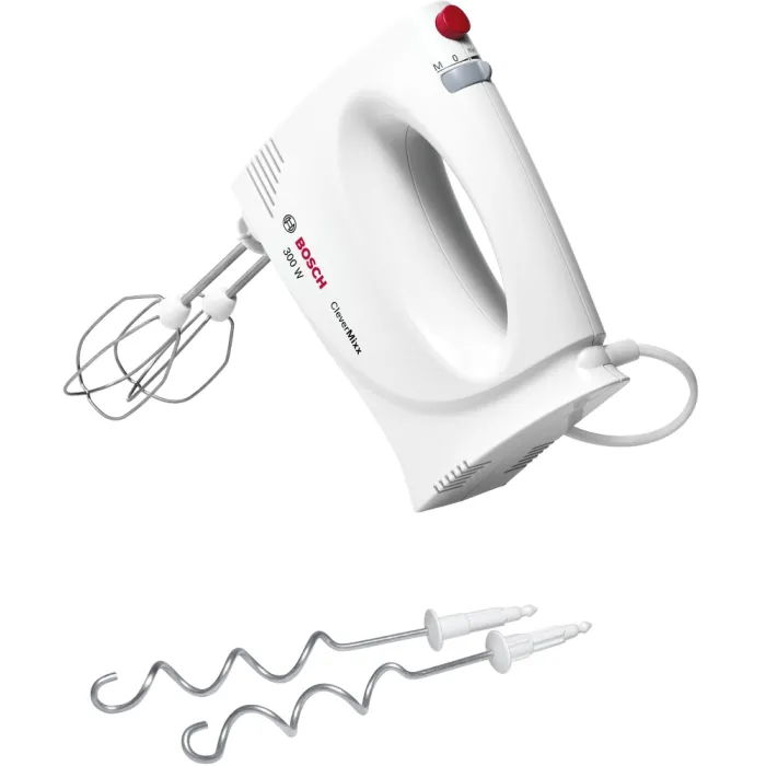 Μίξερ χειρός Bosch MFQ3010, 300 W, 2 ρυθμίσεις ταχύτητας συν λειτουργία turbo, λευκό