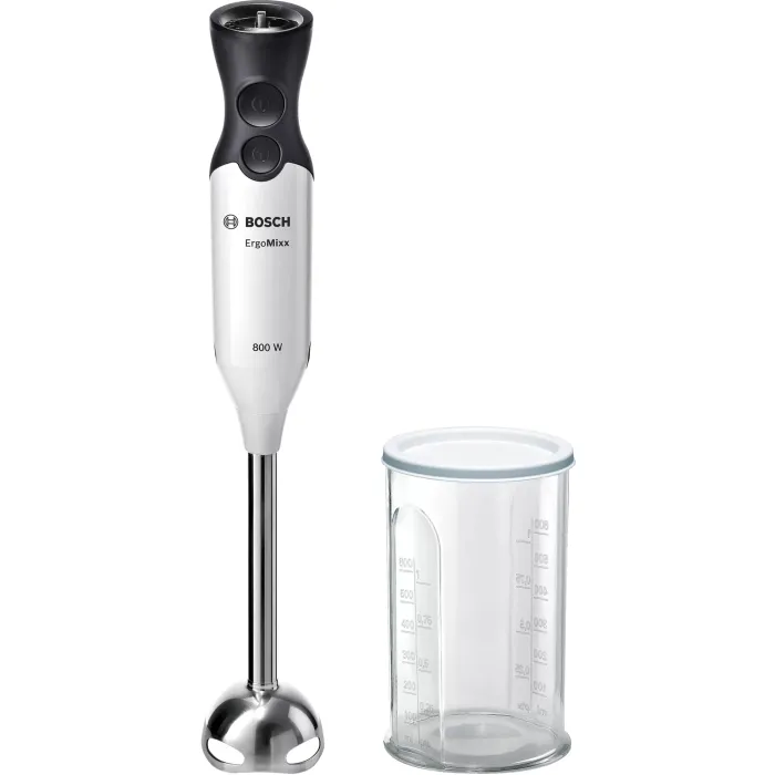 Bosch MS61A4110, Μπλέντερ, ErgoMixx, 800 W, Συμπεριλαμβάνεται διαφανής κανάτα, Λευκό/ Ανθρακί