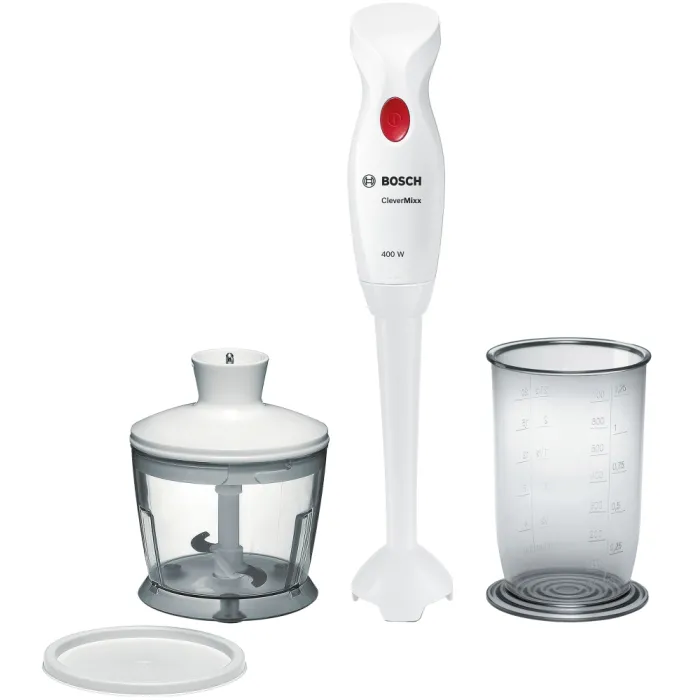 Bosch MSM14200, Μπλέντερ, CleverMixx, 400 W, Συμπεριλαμβάνεται διαφανής κανάτα και κόφτης, Λευκό/Σκούρο κόκκινο