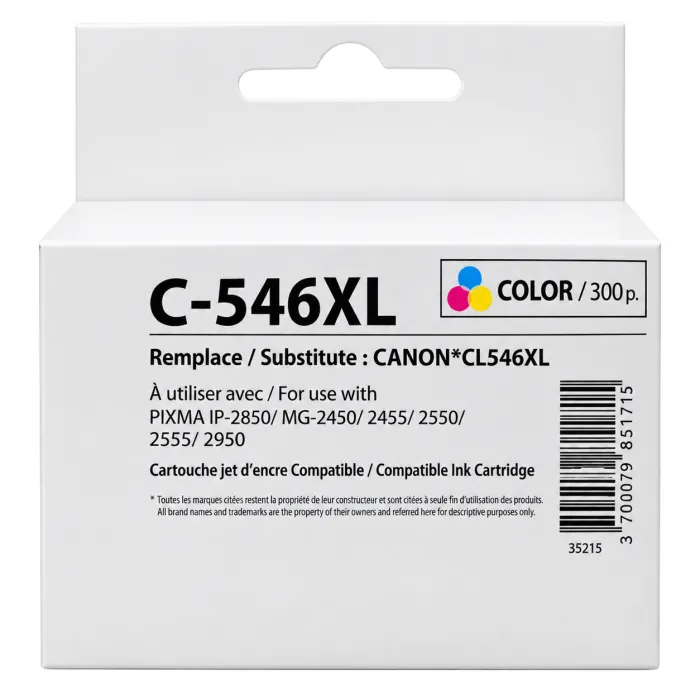 Мастилница CANON CL-546XL Color, Canon IP2850/ MG2450/MG2550/TS335x, 360k 15ml, Generink