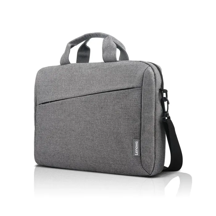 Τσάντα φορητού υπολογιστή Lenovo T210, τύπου top-loader, έως 15,6 ίντσες, πολυεστερικό ύφασμα με αντοχή στο νερό, επενδεδυμένη θήκη, λαβή και ιμάντας αποσκευών, γκρι