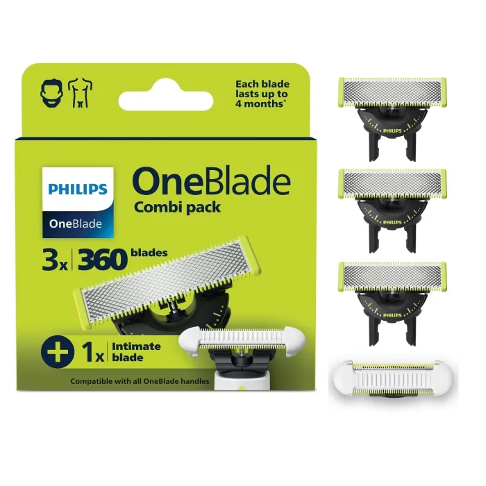 Ανταλλακτικές λεπίδες Philips OneBlade QP949/50 – 3 x 360 + 1 x SkinProtect