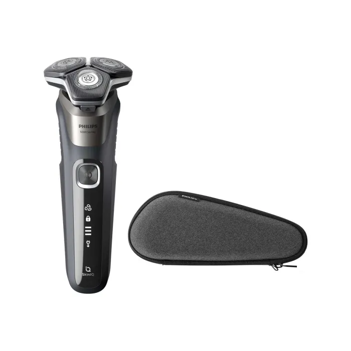 Електрическа самобръсначка, Philips S5887/30, Series 5000, SteelPrecision ножчета, Kалъф за съхранение