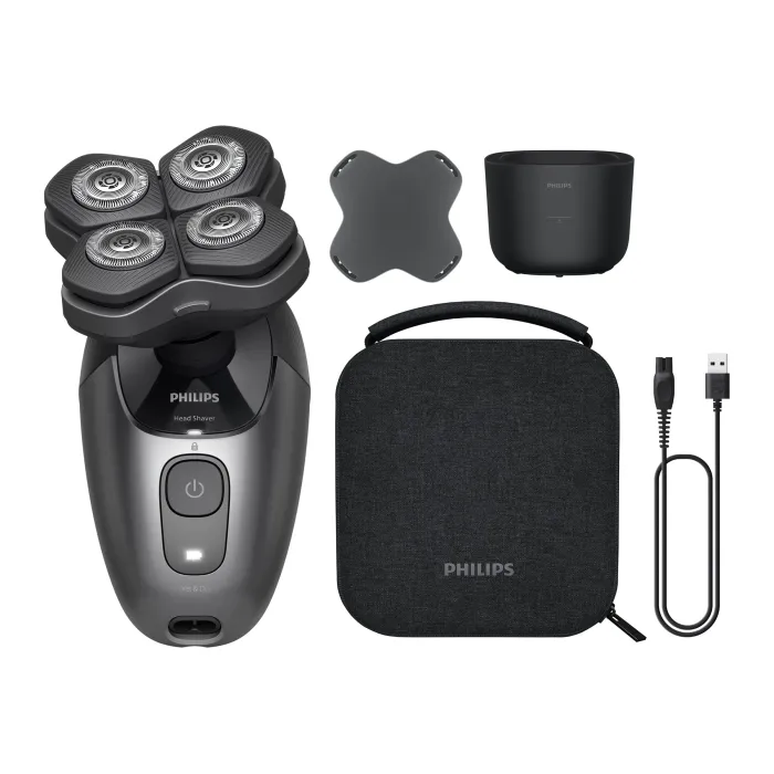 Ηλεκτρική ξυριστική μηχανή κεφαλής Philips HS7980/15, Head Shaver Pro 7000 Series, εύκαμπτη κεφαλή 360°, 36 λεπίδες ComfortCut, στεγνό και υγρό ξύρισμα, έως 90 λεπτά λειτουργίας