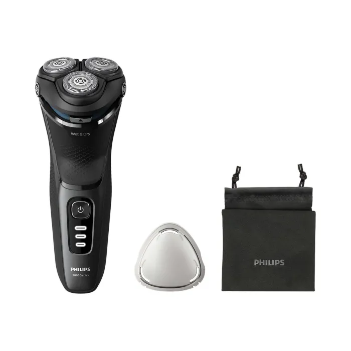 Електрическа самобръсначка за мокро и сухо бръснене, Philips S3244/12, Shaver 3000 Series, 5D Въртящи и огъващи се глави, Ножчета PowerCut