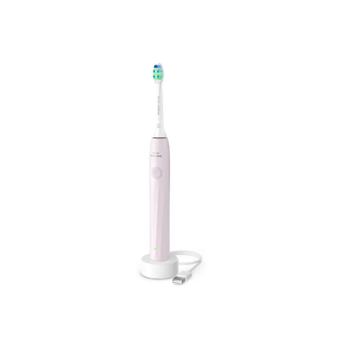 Ηλεκτρική ηχητική οδοντόβουρτσα Philips Sonicare 2100 HX4021/03, ανοιχτό ροζ, 2 εντάσεις, έως 31.000 κινήσεις, SmartTimer και Quadpacer, έως 14 ημέρες λειτουργίας
