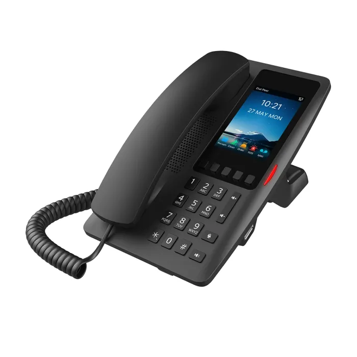 Fanvil H6W Black (FANVIL-H6W-BK) – Wi-Fi 6 хотелски IP телефон с 5 DSS клавиша, 10/100 Mbps Ethernet, PoE