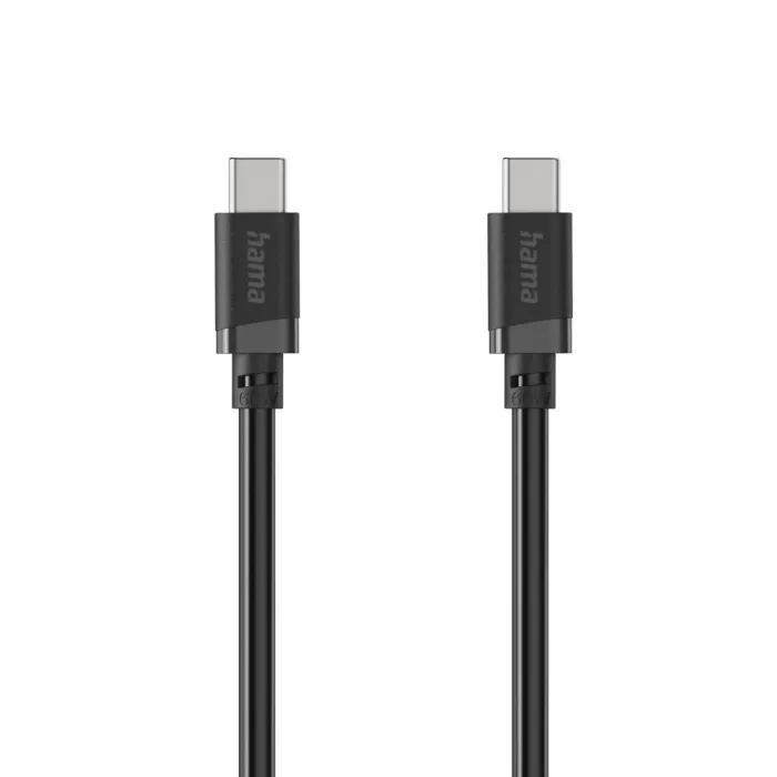 HAMA Кабел USB-C - USB-C, 60W, 0.5 м, черен