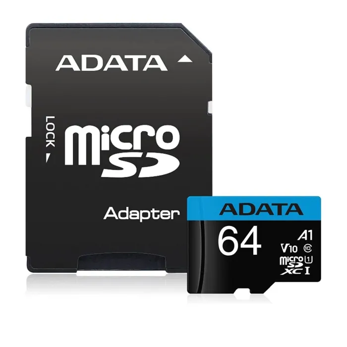 Κάρτα μνήμης ADATA Premier microSDXC 64GB – UHS-I, Class 10, A1, V10, με SD adapter
