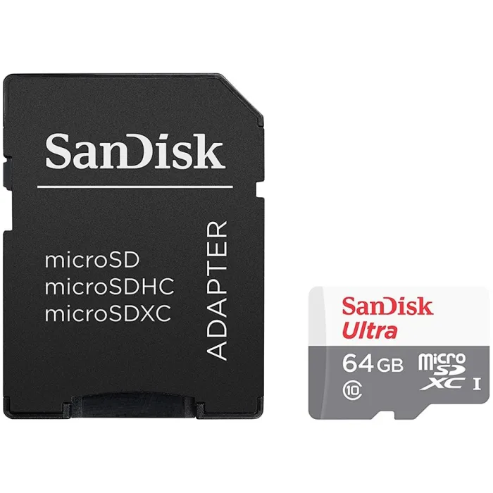 Карта с памет, SanDisk Ultra Light microSDXC, 64GB, 100MB/s, Class 10, SD Adapter