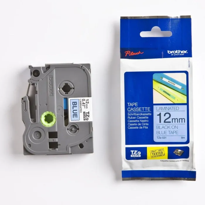Консуматив, Brother TZe-531 Tape Black on Blue, Laminated, 12mm, 8m - Eco
