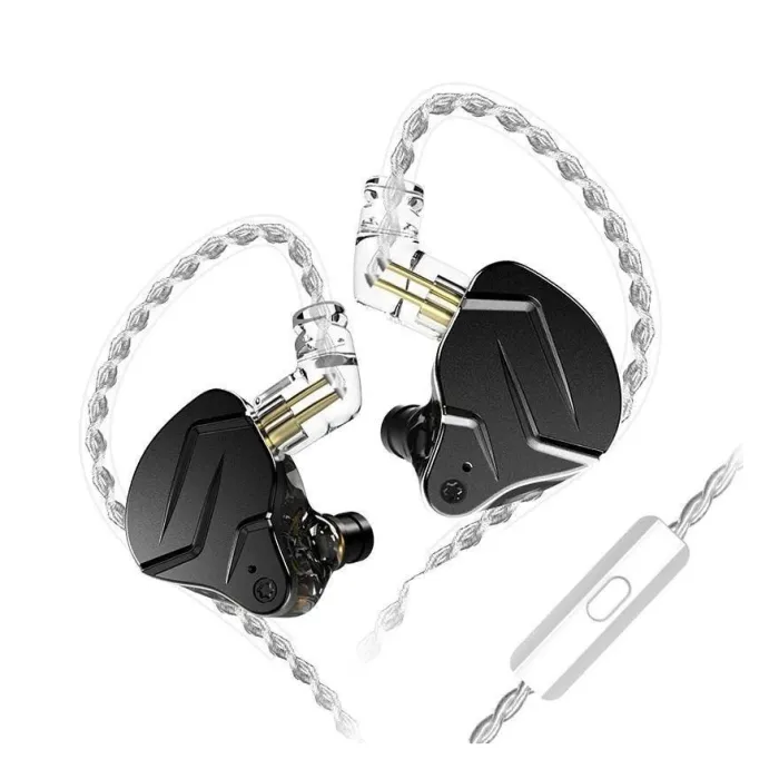 KZ ZSN Pro X Black Mic Hi-Fi In-Ear слушалки, Hybrid 1DD+1BA, 3.5mm, микрофон