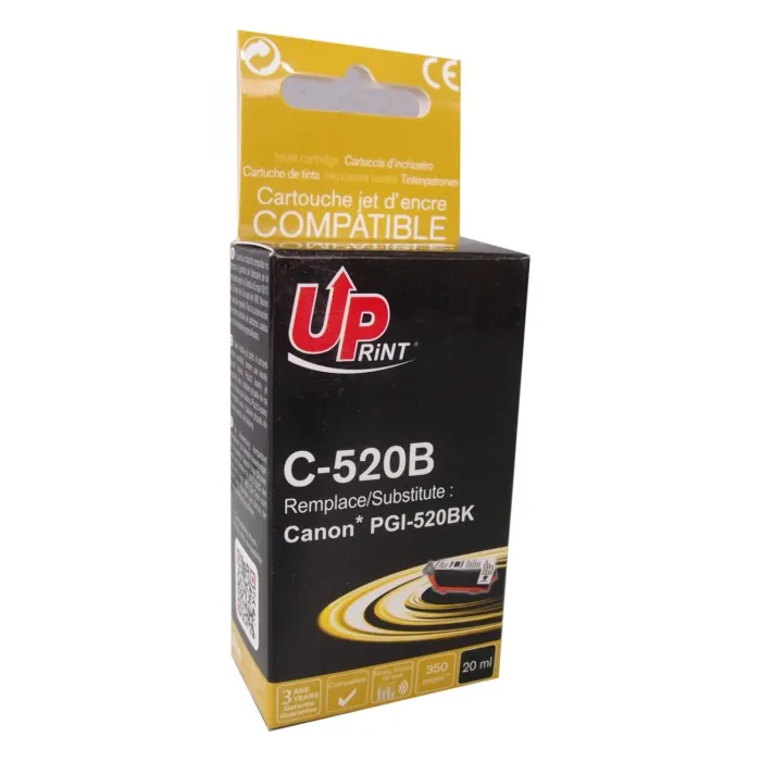 Μελάνι  UPRINT PGI520 CANON, Με τσιπ, Μαύρο