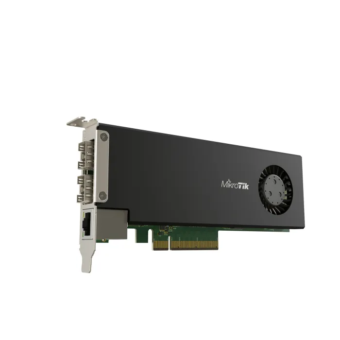 Κάρτα δικτύου PCIe με λειτουργίες δρομολόγησης MikroTik CCR2004-1G-2XS-PCIe, PCIe 3.0 x8, 2x 25G SFP28, 1x Gigabit Ethernet, 4 πυρήνες ARM 64bit, 4 GB DDR4, RouterOS v7