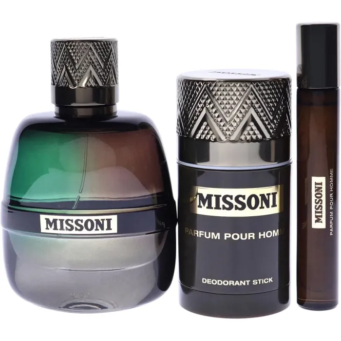 Missoni Pour Homme σετ δώρου για άνδρες, Eau de Parfum 100 ml + 10 ml, αποσμητικό στικ 75 ml