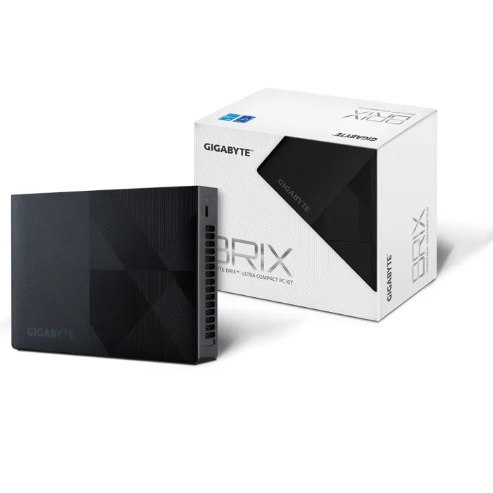 Настолен компютър Gigabyte BNi3-N305, Intel Processor N305 3.0Ghz, 1 x SO-DIMM DDR4, 2x M.2 SSD, WI-FI 6E   BT 5.2, черно