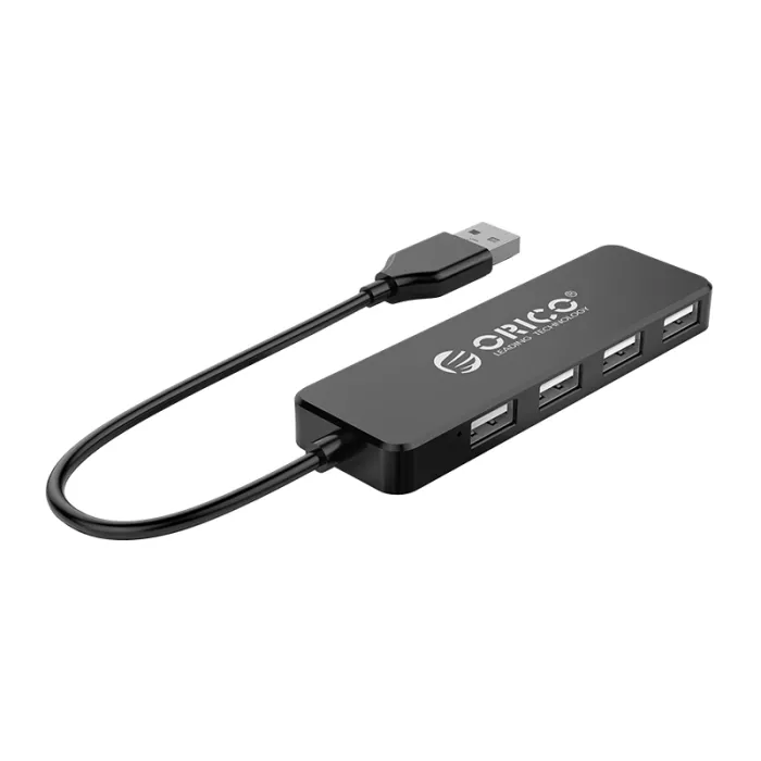 Orico hub USB2.0 HUB 4 θύρες, Μαύρο- FL01-BK
