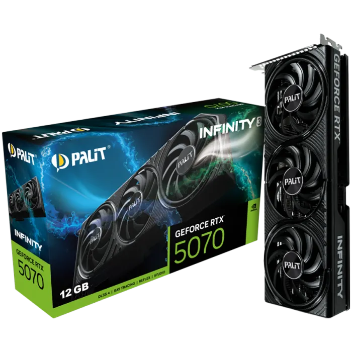 Видео карта PALIT GeForce RTX 5070 Infinity 3 12GB GDDR7 192 bit, NE75070019K9-GB2050S