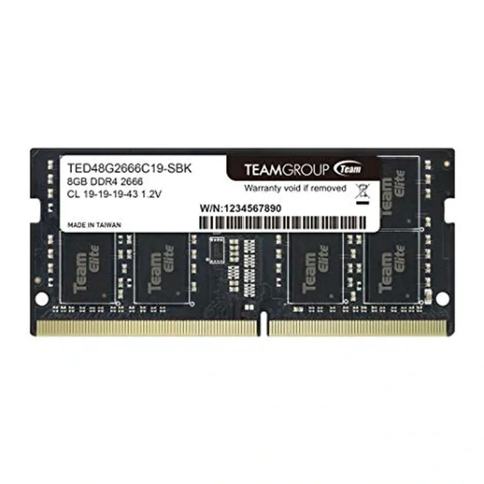 Μνήμη Team Group Elite DDR4 SO-DIMM 8GB 2666MHz CL19-19-19-43 1.2V TED48G2666C19-S01