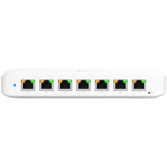 PoE суич Ubiquiti UniFi Ultra 210W, 8x GbE, 7x PoE+, Layer 2, 202W PoE бюджет