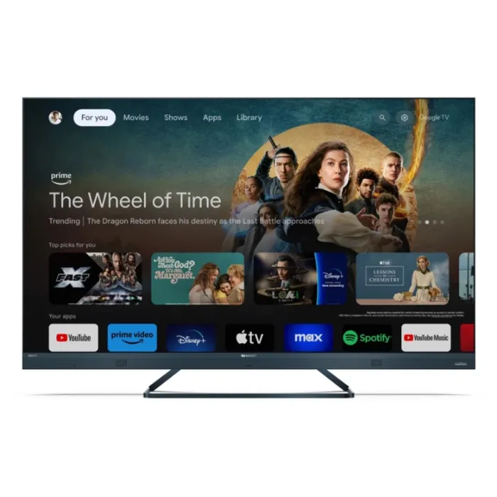 Телевизор, Sharp 55FQ8EG, 55" QLED  GOOGLE TV, 4K 144Hz Quantum Dot 3840x2160 Aluminium Slim Frameless, AQUOS A