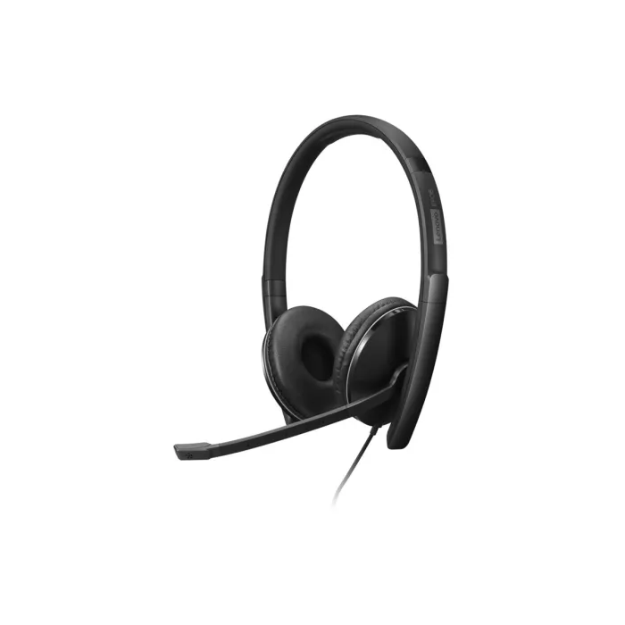 Ακουστικά Lenovo Wired ANC Headset Gen 2 (Teams), on-ear, ενσύρματα USB-C, ενεργή ακύρωση θορύβου, πιστοποιημένα για Microsoft Teams και Zoom, μικρόφωνο, αντάπτορας USB-C σε USB-A, μαύρα