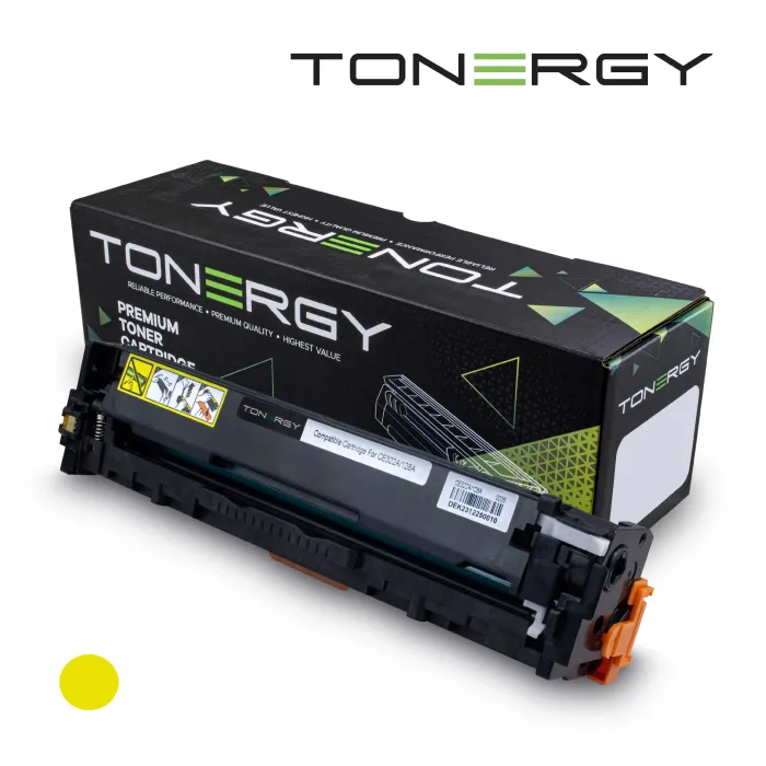 Съвместима тонер касета Tonergy с HP 128A CE322A, Standard Capacity 1.3k, Жълт цвят