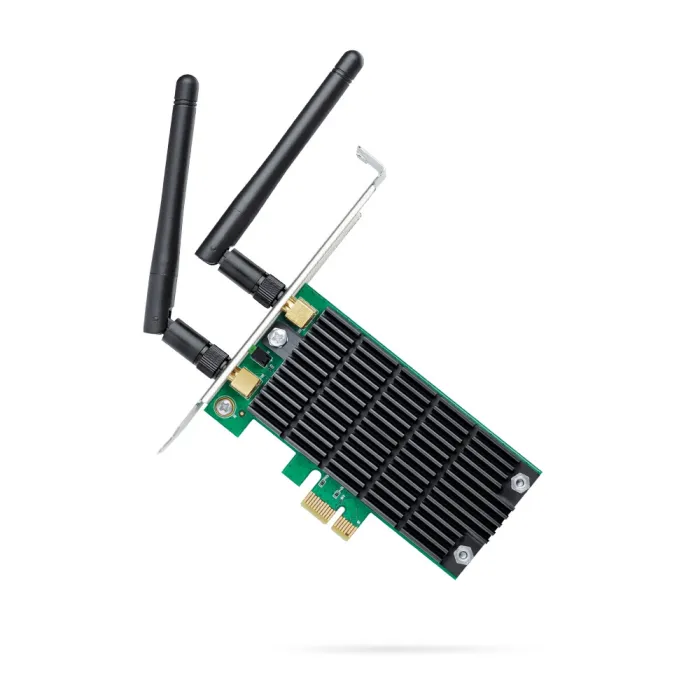 Εσωτερικός προσαρμογέας Wi‑Fi διπλής ζώνης TP-Link Archer T4E, PCI Express, έως 867 Mbps στα 5 GHz, έως 300 Mbps στα 2,4 GHz, 2×2 MIMO, 2 αποσπώμενες εξωτερικές κεραίες, Beamforming