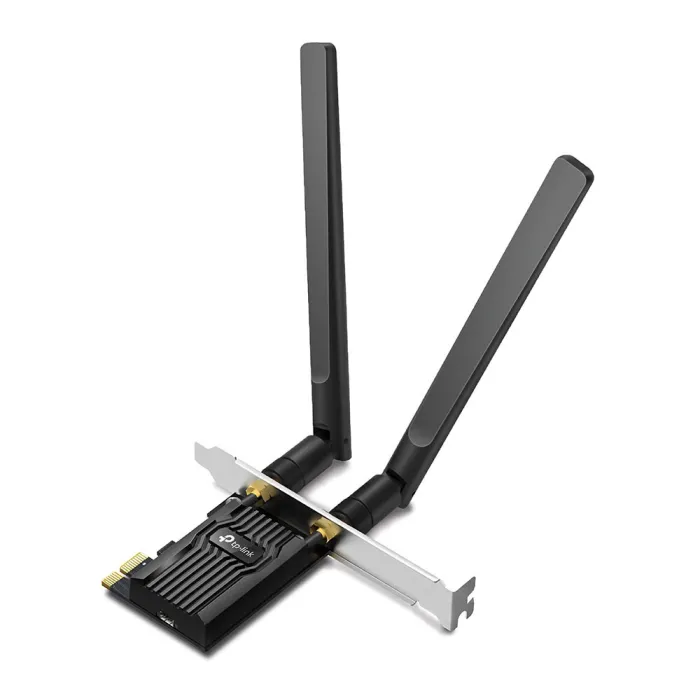 Εσωτερικός προσαρμογέας PCIe Wi‑Fi 6 και Bluetooth 5.2 TP-Link Archer TX20E, AX1800, έως 1800 Mbps, 2 εξωτερικές κεραίες διπλής ζώνης, τυπικό και χαμηλού προφίλ bracket