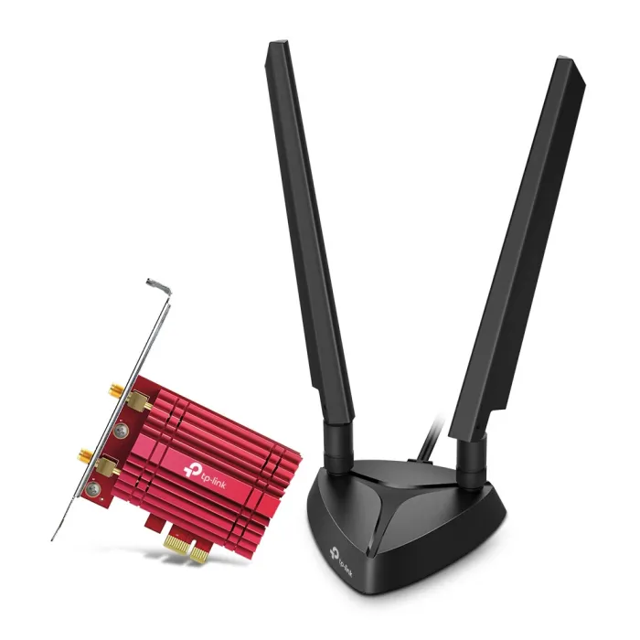 Εσωτερικός προσαρμογέας PCIe Wi‑Fi και Bluetooth TP-Link Archer TXE75E, AXE5400, τριπλής ζώνης 6 GHz/5 GHz/2,4 GHz, έως 5400 Mbit/s, 2 κεραίες