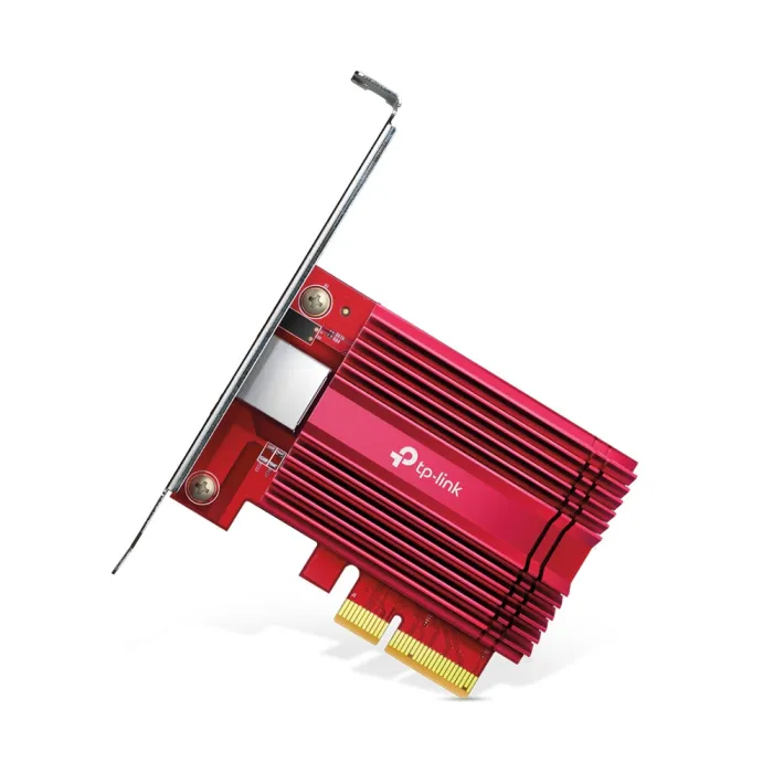 Εσωτερική κάρτα δικτύου TP-Link TX401, 10 Gbps, 10GBASE-T, PCI Express 3.0 x4, 1× RJ45, κανονικό και χαμηλού προφίλ bracket, καλώδιο CAT6A 1,5 m
