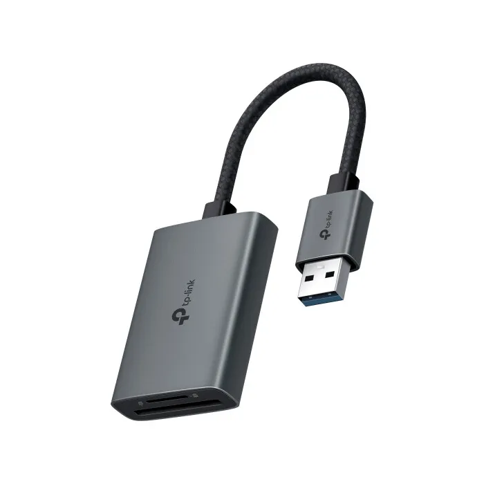 Αναγνώστης καρτών μνήμης TP-LINK UA430, USB 3.0 Type-A, υποδοχές SD και microSD, UHS-I έως 200 MB/s, ταυτόχρονη ανάγνωση και εγγραφή, αλουμινένιο περίβλημα, γκρι κύρια εικόνα
