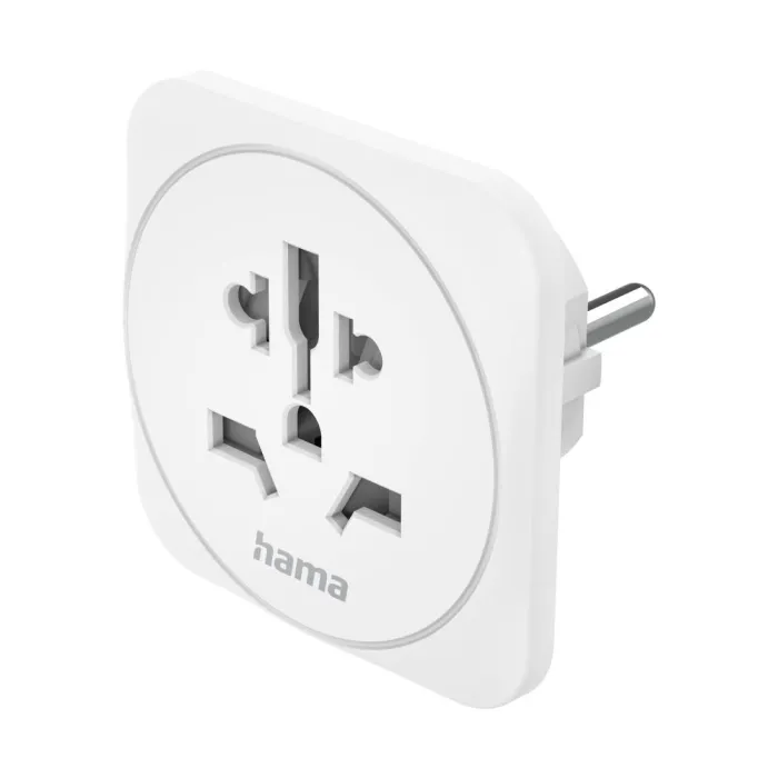 Travel Adapter тип E и F, 3-пинов, универсален, от цял ​​свят към Европа, бял