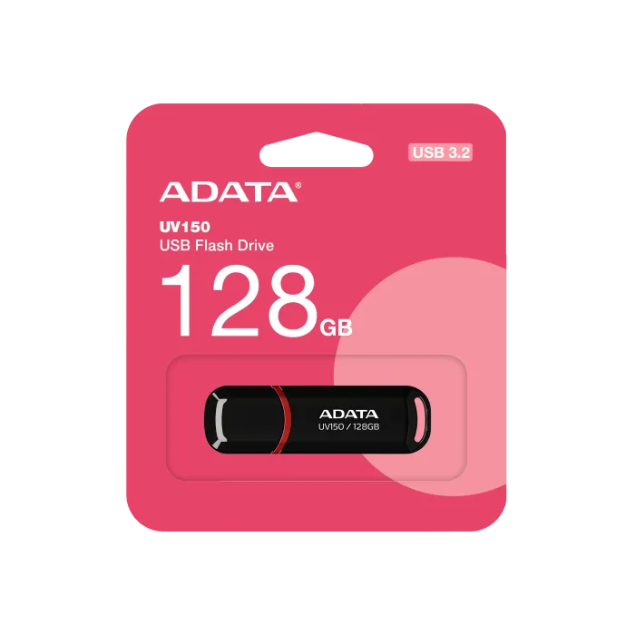 USB памет ADATA UV150, 128GB, USB3.2, AUV150-128G-RBK