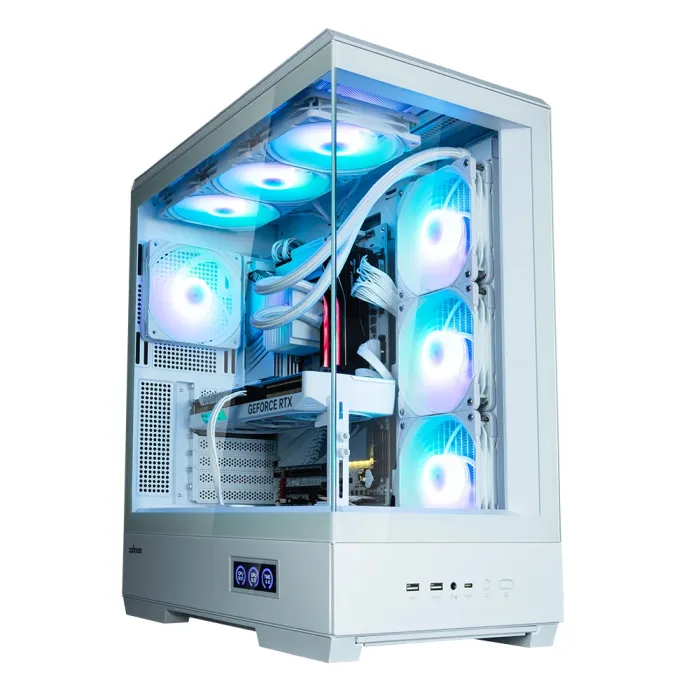 Кутия за компютър, Zalman P50 DS White, Digital Display, Addressable RGB, Case ATX